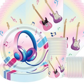 Music Note Party Tableware Set, Doyomtoy Capybara Serve 20 Guests, Music Themed Birthday Party Tableware, Plates, Cups, Napkins for Party Accessories Birthday