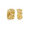 Chunky Irregular Hammered Stud Earrings for Women 18k Gold Plated
