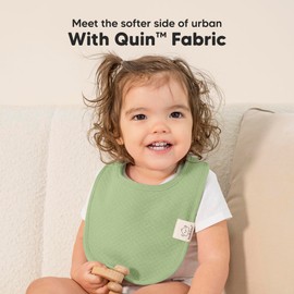 KeaBabies 8-Pack Organic Baby Bibs for Girls, Boys - Quilted Cotton Cloth Baby Drool Bibs for Drooling and Teething Toddler, Newborn, Infant, Soft & Super Absorbent (Dew)