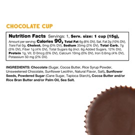 Free2b Sunflower Butter Sun Cups, Safe for School and Allergy Friendly - Gluten-Free, Dairy-Free, Nut-Free, and Soy-Free - Chocolate, 1-Cup Packages (Pack of 22)