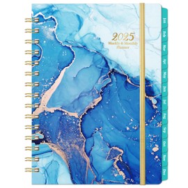 2025 Planner - Planner 2025, January - December 2025 Planner Weekly and Monthly, 8.5" x 6.4", 2025 Calendar Monthly Planner with Elastic Closure, Back Pocket + Thick Paper