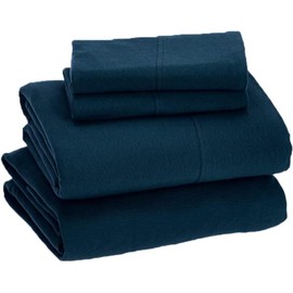 Sleepdown Jersey Knit Twin XL Sheets | T-Shirt Cotton Blend Super Soft Breathable Jersey Sheets | Stretchy Comfy All Season Jersey Bedding Sheets & Pillowcases |Extra Deep Pocket Sheets (Navy)