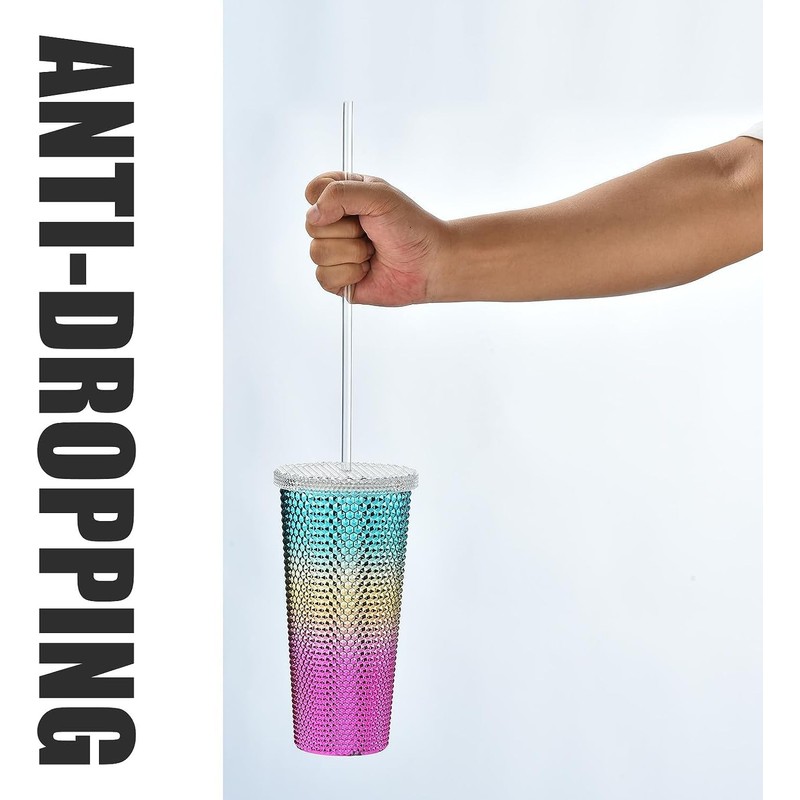 ALINK 10 Pieces 10.5 Inch Reusable Plastic Straws without BPA,