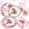 80PCS Horse Party Napkins and Plates Cups Horse Little Poney