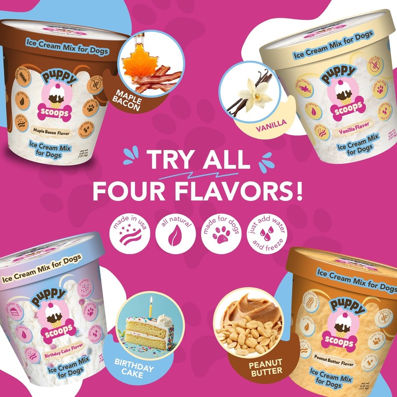 Puppy Scoops Dog Ice Cream Mix (Peanut Butter Flavor), 4.65