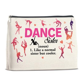 YeleY Dance Sister - Dancing Gift for Women Her - Dancer for Dancer Dance Teacher Women - Dance Sister Definition Makeup Bag Cosmetic Bag Makeup Zipper Pouch