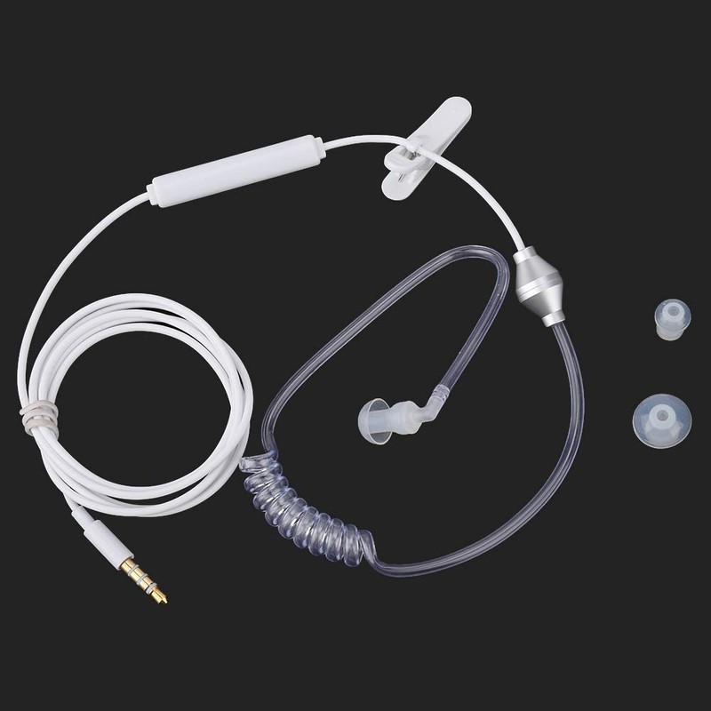 Air Tube Security Earpiece with Mic, Anti Radiation in Ear
