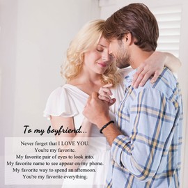 PINKDODO Valentines Day Gifts for Boyfriend Bracelet, Boyfriend Gifts from Girlfriend, Birthday Xmas Christmas Valentine's Day Gifts for Him Boyfriend Christmas Gift Ideas