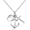 MATERIA by Matthias Wagner Necklace Pendant Faith Love Hope Rhodium-Plated