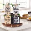decalmile 4 pieces Kitchen Wooden Hanging Signs Rustic Wood Bar