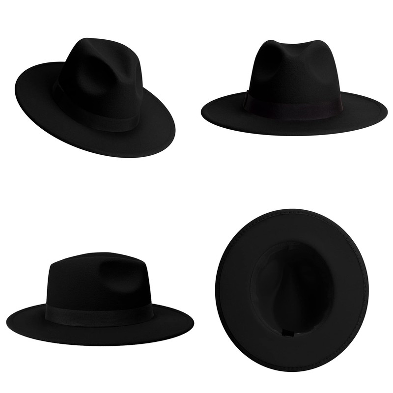 SAJUZEN Womens & Mens Fedora Hats, Wide Brim Fedora Hats