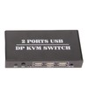 DisplayPort KVM Switch 2 Ports 4K 60Hz Dual Mode Aluminum