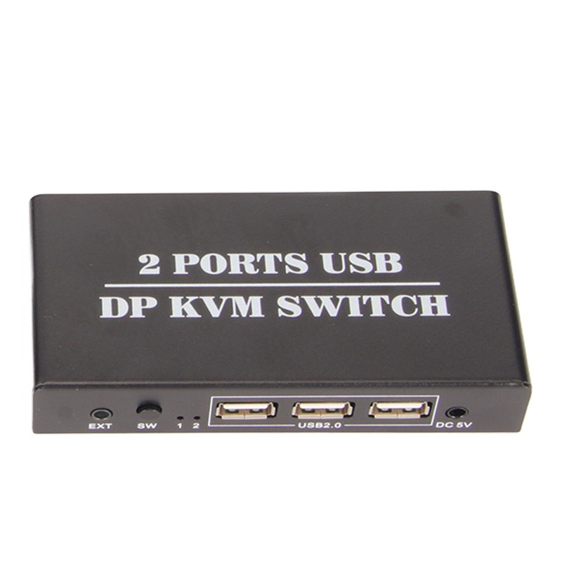 DisplayPort KVM Switch 2 Ports 4K 60Hz Dual Mode Aluminum