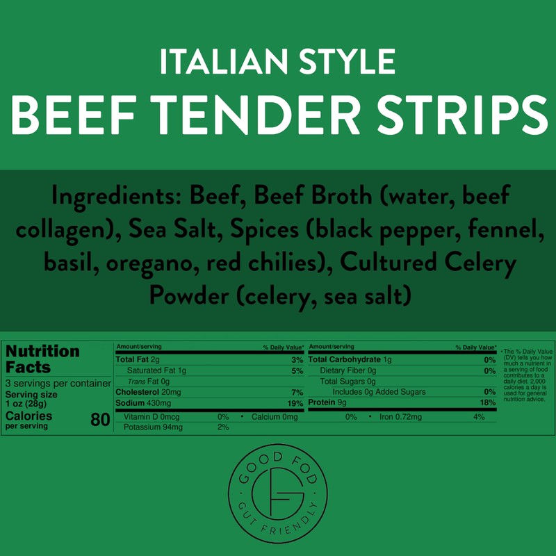 Good Fod Foods Tender Beef Jerky Steak Strips Variety Pack