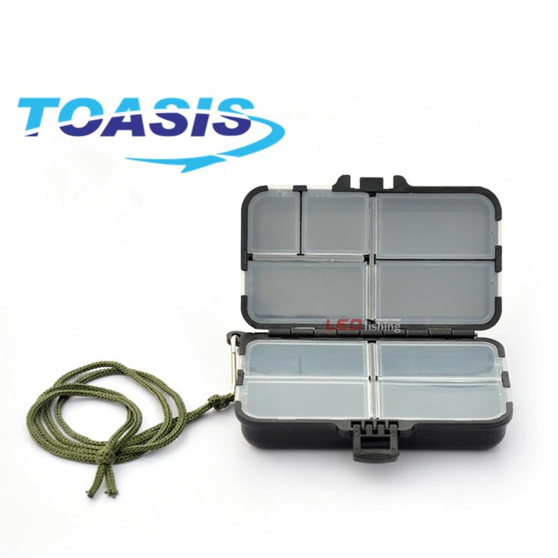 TOASIS Fishing Tackle Box with Lanyard Small Size Fishing Storage