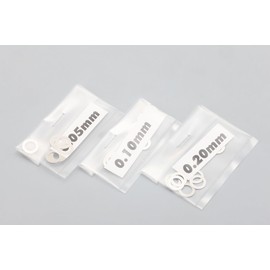 Yokomo ZC-S50SA 0.05/0.10/0.008 inches (0.20 mm) 5 Φ Stainless Steel Shims, 10 Sheets Each
