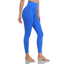 HeyNuts Yoga Pro 7/8 Leggings, High Waisted Soft Pants Buttery Workout Leggings Athletic Compression Yoga Pants 25'' Dazzling Blue L(12)