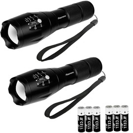 2-Pack Super Bright 5 Mode 3000 Lumens XML T6 Zoomable LED Tactical Flashlight Torch
