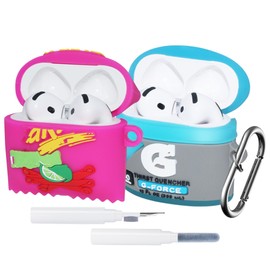 2 Pack - for AirPods 4th Generation 2024 Case Cute - Cartoon Kawaii Funny Sports Potato for AirPods 4 Cover with Cleaner Pen Kit Soft Silicone for Women Boys with Keychain Blue+Purple