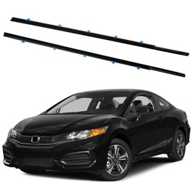 Weatherstrip Window Moulding Trim Seal Belt Kit Compatible with Honda Vehicle Civic Coupe 2D 2012-2015, Weather Stripping Replace#72410-TS8-A01, 72450-TS8-A01(2PCS)