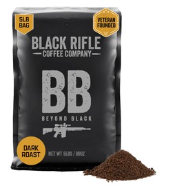 Black Rifle Coffee Company Beyond Black, 5 lb Bag, Ground Coffee Dark Roast - Roasted Blend Made from Arabica Beans - Colombian & Brazilian Beans - Veteran Founded & American Made