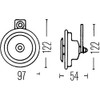 HELLA 3AM 002 952-941 Signal Horn - M26 - 12V