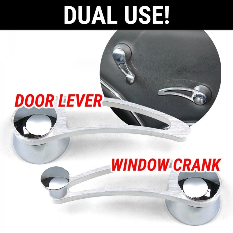 Autoloc Brushed Billet Aluminum Interior Car Door Handle Levers (Pair)