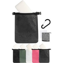 Mizukara Soap Case, Easy to Dry and Non-Sticky, Portable Spa Set, Soap Storage, Travel, Convenient Goods, Foaming Net with Carabiner, Soap Dish (Dark Gray)