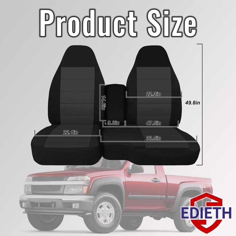 ESMING 60/40 Front Split Bench Seat Covers for Chevy Colorado