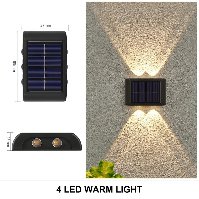 Solar Up and Down Outdoor Wall Lights for Garden Decoration