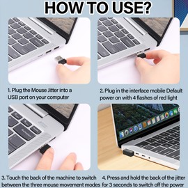 JSADZKJ 2PCS USB Mouse Jiggler Mover,USB Wireless Mouse Wiggler (Touch Sensitive)-Laptop Mouse Motion Simulator with Adjustable Motion Patterns,for Home/Office,Video Surveillance (Touch)