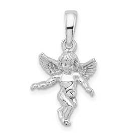 Auriga Fine Jewelry 925 Sterling Silver 3D Guardian Angel Pendant (L- 0.95 Inch, W- 0.51 Inch)