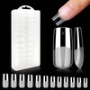 240Pcs Medium Square Nail Tips, Half Matte Full Cover Gel