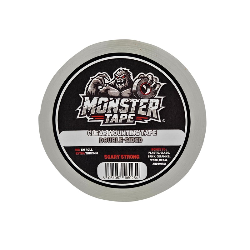 MONSTER TAPE Double Sided Clear Mounting Tape Extra Large 5M