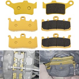 Front + Rear Brake Pads for 2008-2012 Can Am Spyder RS GS SE5 SM5 RT RT-S LTD RS-S Roadster, Heavy Duty Ceramic Disc Metal Replacement Brake Pads Kit (3 Sets)