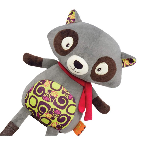 B. toys – Happy Yappies – Rascal The Racoon – Talking Teddy Toy Repeats What You Say - Stuffed Raccoon Plush Toy – Sensory Toys for Babies 10 Months +