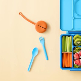OmieBox Utensil Refill Pack for OmiePod - Matches Capri Blue, Sunrise Orange or Mint Green OmieBox Utensil Set with Case - Reusable, Travel, Lunch Boxes - 3 spoons + 3 forks | PODS NOT INCLUDED