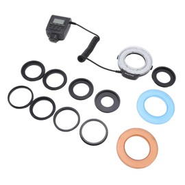 Luz de Flash Macro 48LED, Pantalla LCD, Anillos de Control, Difusor, Cámaras DSLR para Fotografía Macro y Disparos a Corta Distancia