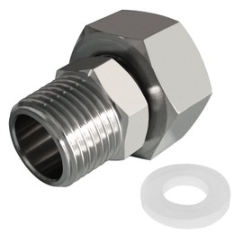 Fitvell 304 Stainless Steel Garden Hose Adapter 3/4"GHT Female to 1/2"NPT Male Water Pipe Connector with Washer