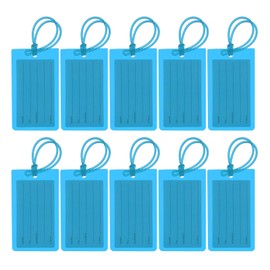 PATIKIL Luggage Tags, 10 Pcs Flexible PVC Travel Bag Name ID Identifier Label Tags Travel Essentials for Suitcases Bags Baggage Handbags, Light Blue