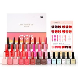 CANNI- Juego de 30 esmaltes de uñas en gel sin hema de 9 ml, esmalte en gel gelatinoso de color rojo oscuro, rosa intenso, morado, marrón, burdeos y  