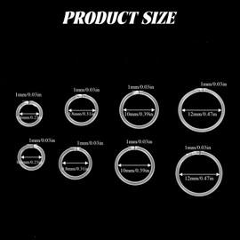 Tucnoeu 24 Pcs Clear Nose Rings 18 Gauge Clear Septum Ring,Plastic Hoop Ear Retainers,Plastic Nose Rings for Surgery (6/8/10/12mm)