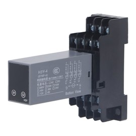 Delay Relay 4 Channel Digital Display Multifunctional Time Delay Relay with Base for Factory Street Lamps AC48V