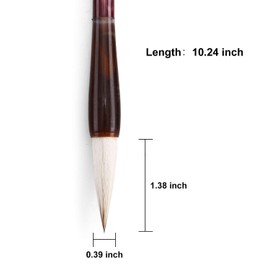 MEGREZ Chinese Calligraphy Brush, Wolf Sheep Mix, Medium - Kanji, Japanese Art, Sumi Writing, Painting & Drawing Practice for Students & Beginners