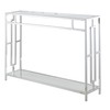 Town Square Chrome Console Table with Shelf, Glass/Chrome