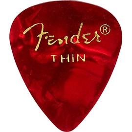 Fender Premium Celluloid 351 Shape Picks, Thin, Red Moto, 12-Pack