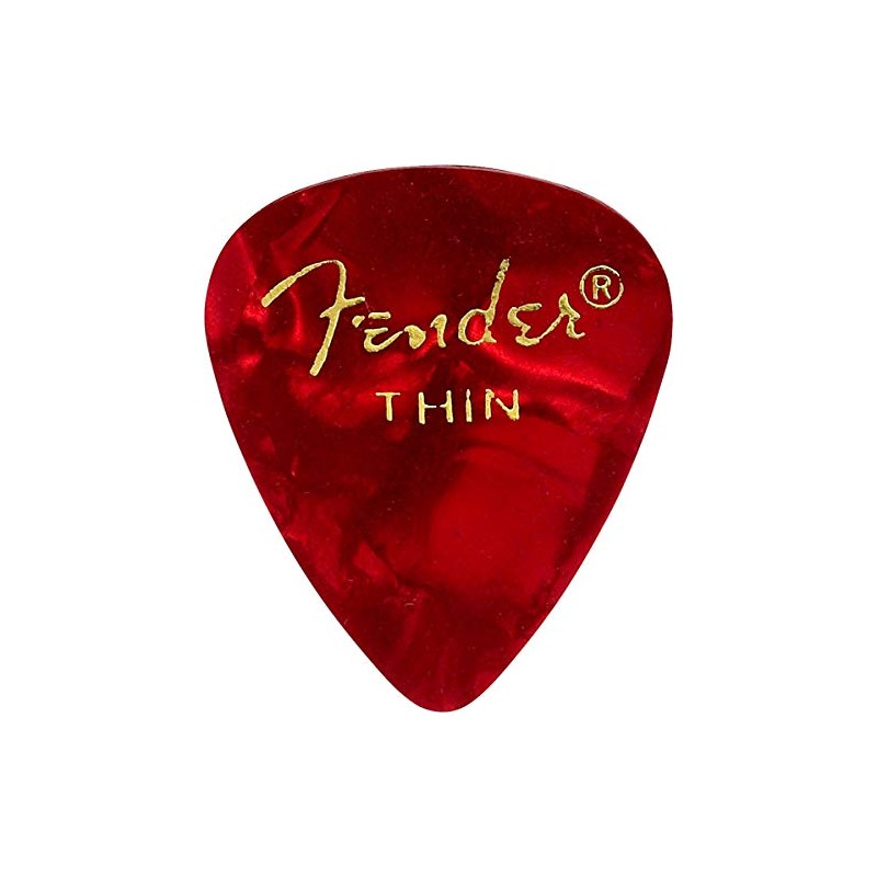 Fender Premium Celluloid 351 Shape Picks, Thin, Red Moto, 12-Pack
