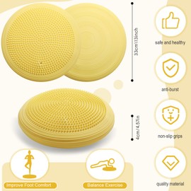 Libima Inflated Wobble Cushion Wiggle Seat for Sensory Kids Flexible Seating for Classroom Elementary Sensory Seat Balance Disc with Pump for Kids Adults Office School Home (Macaron Yellow)