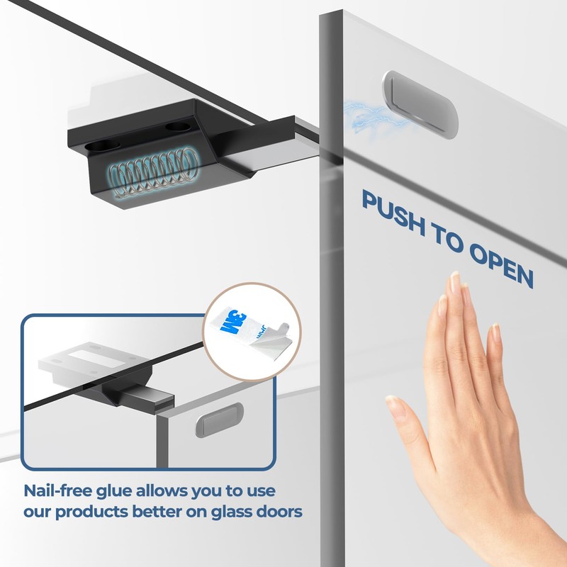 Magnetic Push Locks without Nail Installation Tonitrui Push to Open