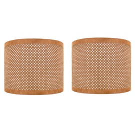 Royal Designs, Inc. Do It Yourself Drum Hardback Lamp Shade with Stencil Design, UNO Drop Fitter, HB-644U-10LB-2, Light Brown, 10 x 10 x 8.5, Pack of 2